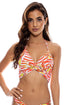 Luli Fama Love Me Wild Front Twist Bustier Halter Top